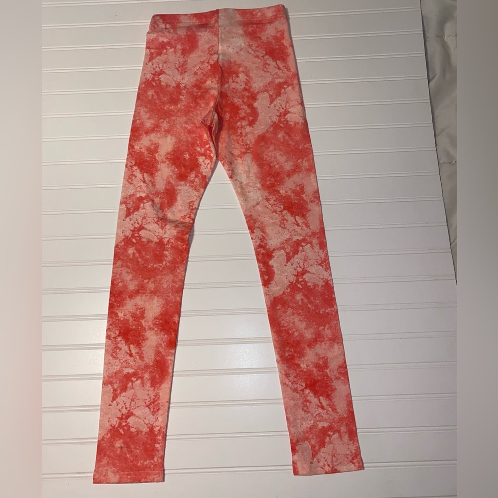 New Girls Hot Pink Old Navy Leggings Size XL 14/16 Splatter Tie Dye